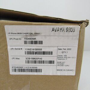 Avaya 9308 IP Phone Charcoal Gray 700480585 Components No Power Supply New